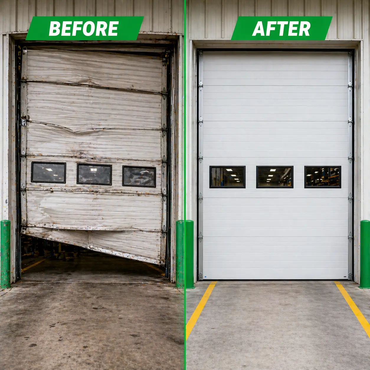 garage door repair before and after